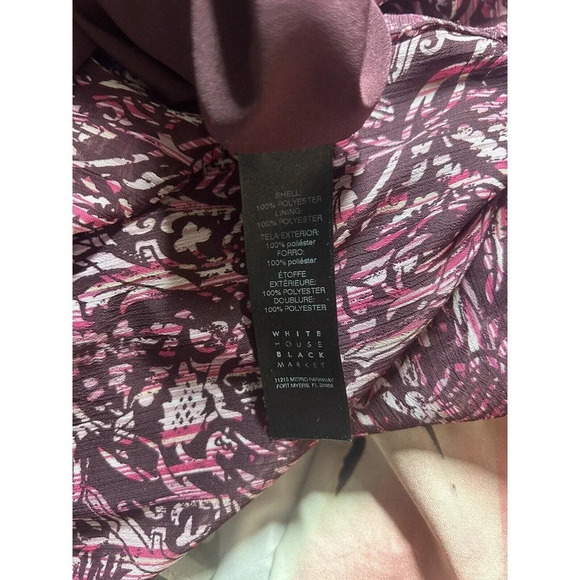 White House Black Market Raspberry Floral Sleeveless Chiffon Tiered Dress Sz S - Picture 12 of 12